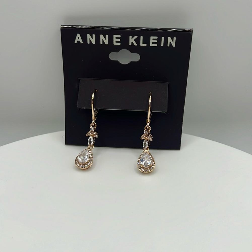 anne klein gold tone dangle earrings